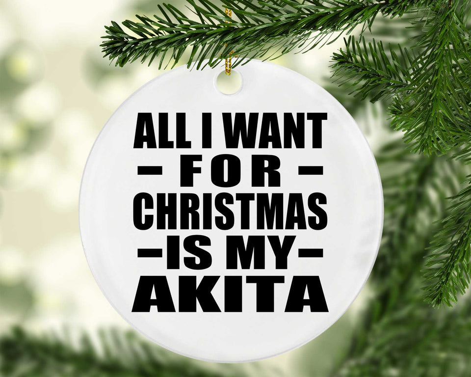 All I Want For Christmas Is My Akita - Circle Ornament
