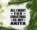 All I Want For Christmas Is My Akita - Circle Ornament