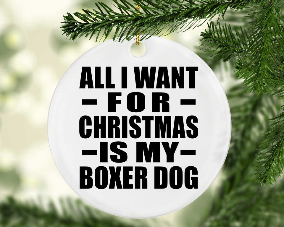 All I Want For Christmas Is My Boxer Dog - Circle Ornament