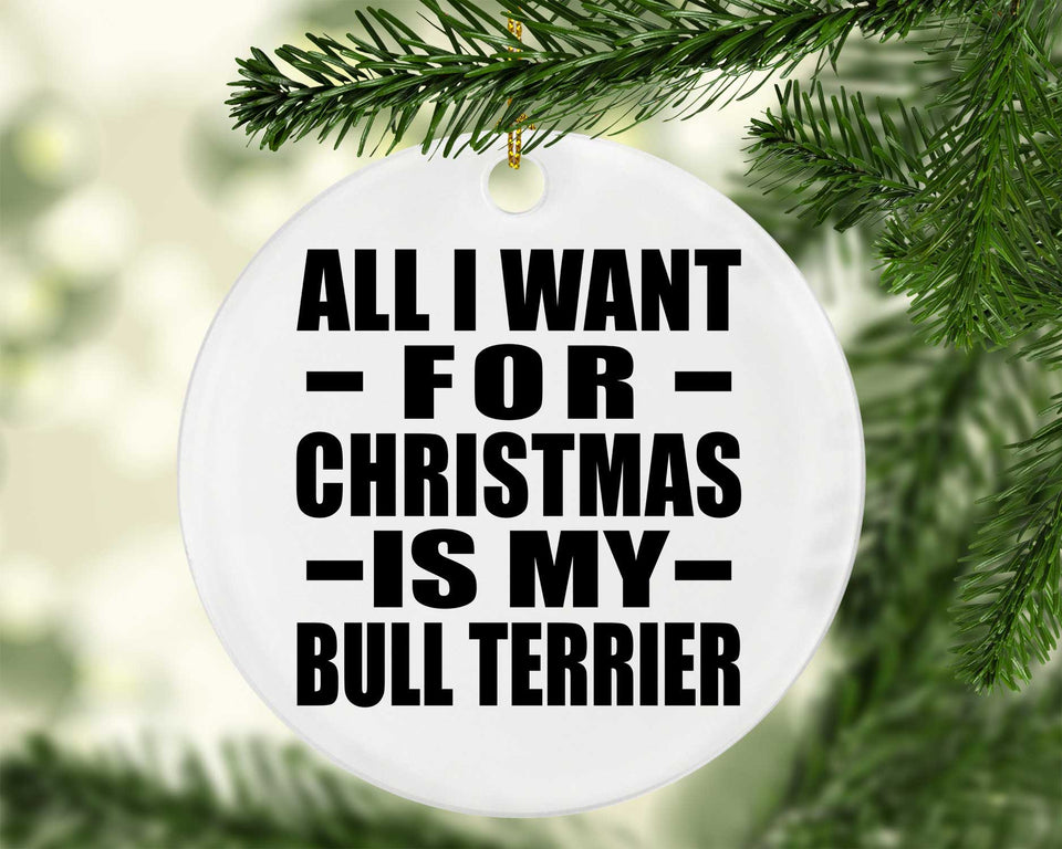All I Want For Christmas Is My Bull Terrier - Circle Ornament