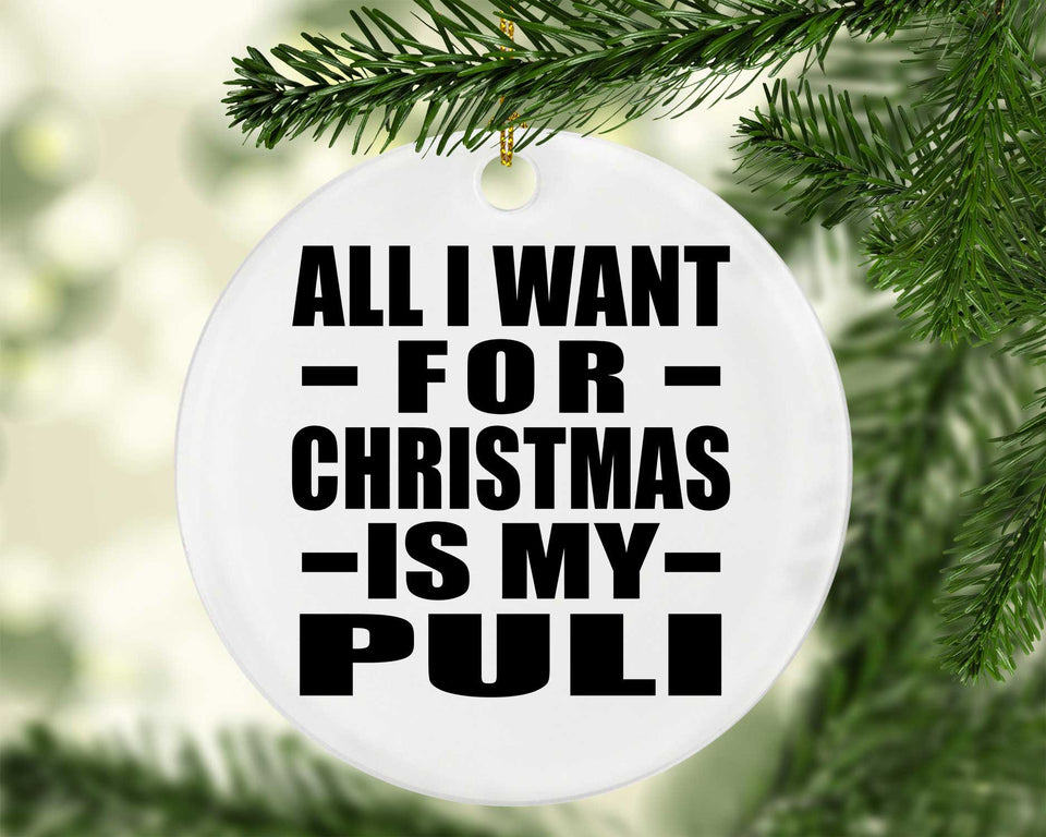All I Want For Christmas Is My Puli - Circle Ornament