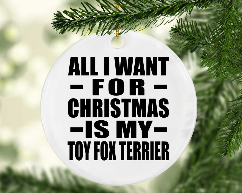 All I Want For Christmas Is My Toy Fox Terrier - Circle Ornament