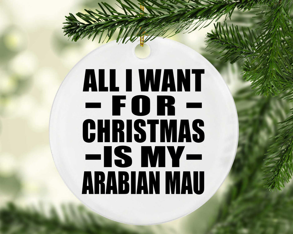 All I Want For Christmas Is My Arabian Mau - Circle Ornament