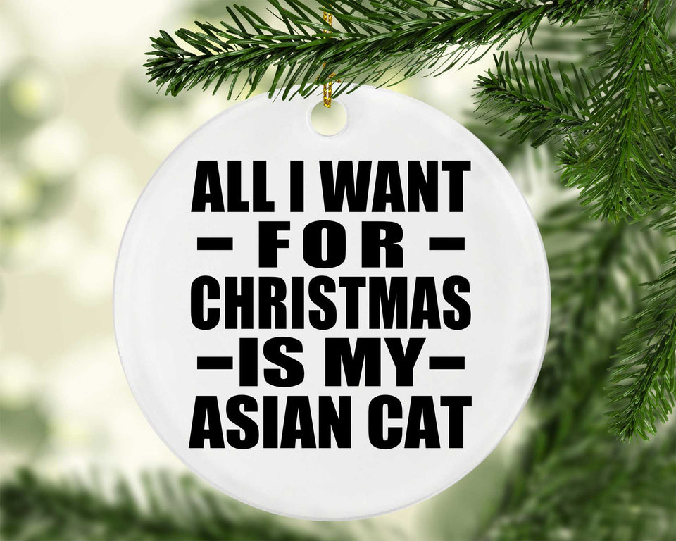 All I Want For Christmas Is My Asian Cat - Circle Ornament