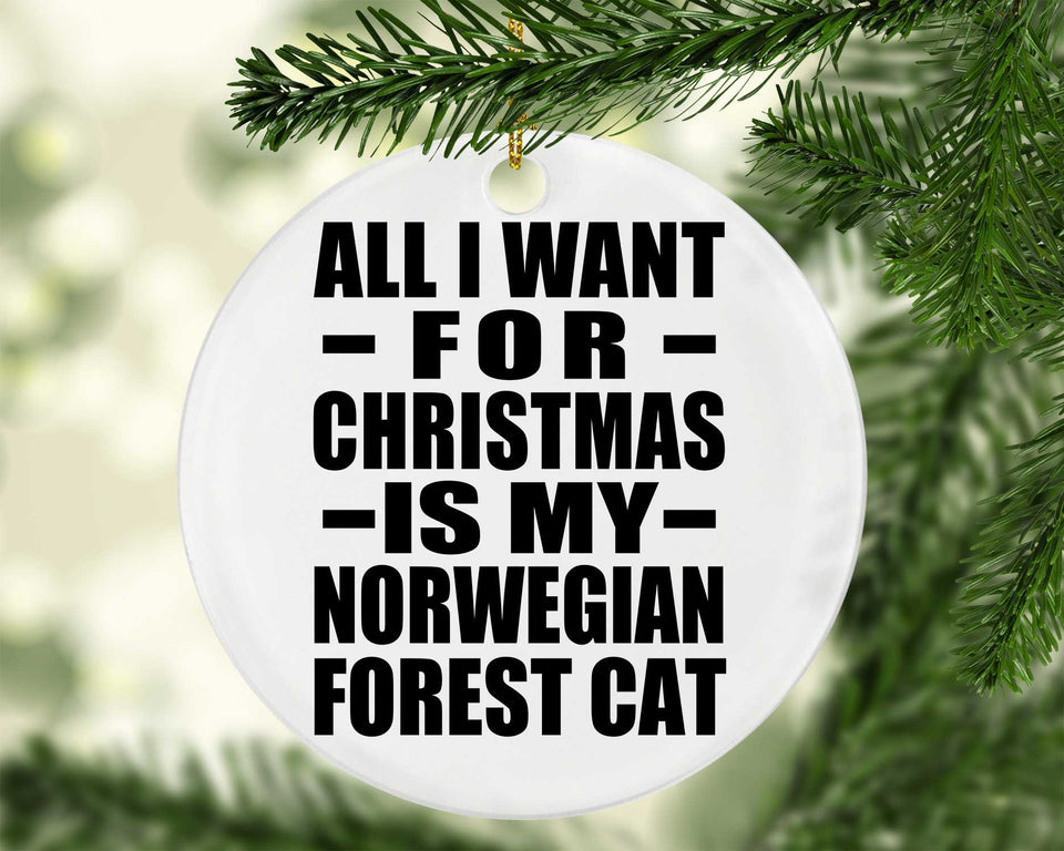 All I Want For Christmas Is My Norwegian Forest Cat - Circle Ornament