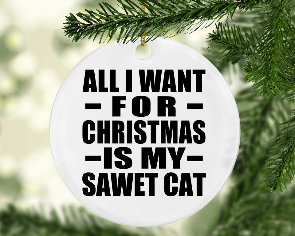 All I Want For Christmas Is My Sawet Cat - Circle Ornament