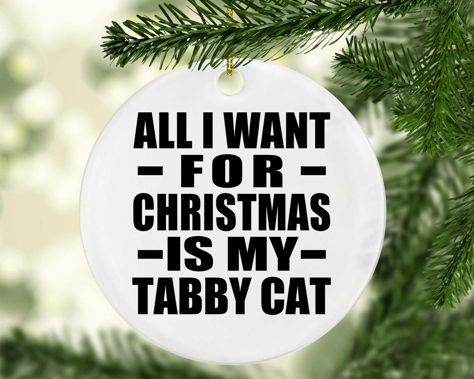 All I Want For Christmas Is My Tabby Cat - Circle Ornament