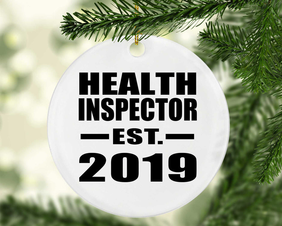Health Inspector Established EST. 2019 - Circle Ornament