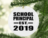 School Principal Established EST. 2019 - Circle Ornament