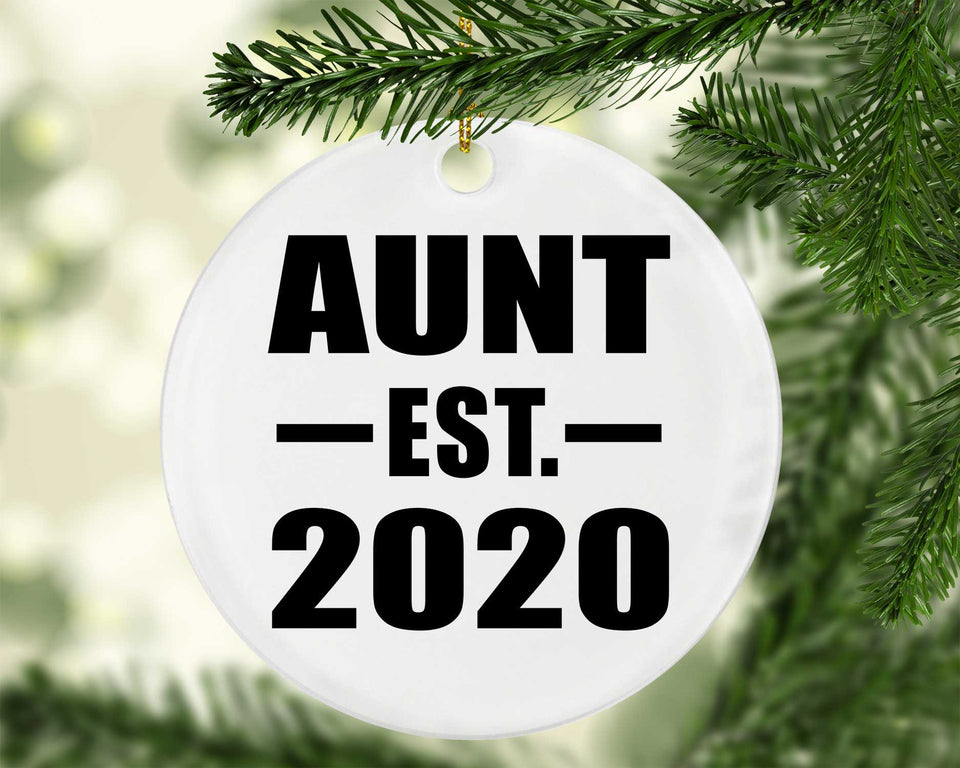 Aunt Established EST. 2020 - Circle Ornament