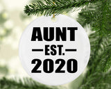 Aunt Established EST. 2020 - Circle Ornament