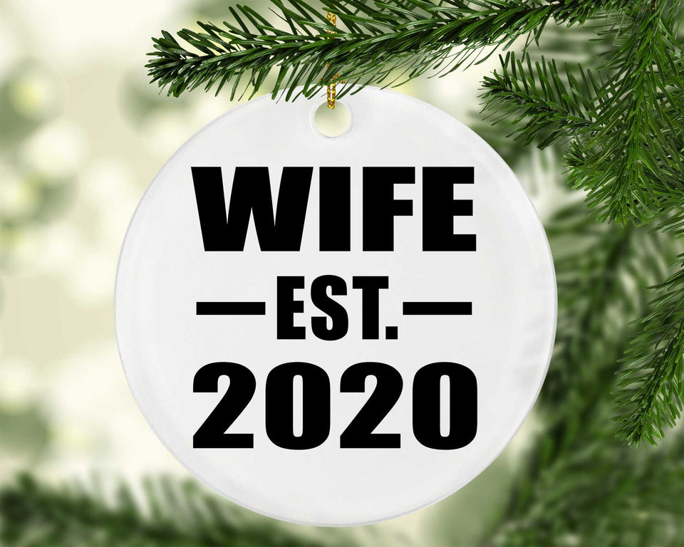 Wife Established EST. 2020 - Circle Ornament
