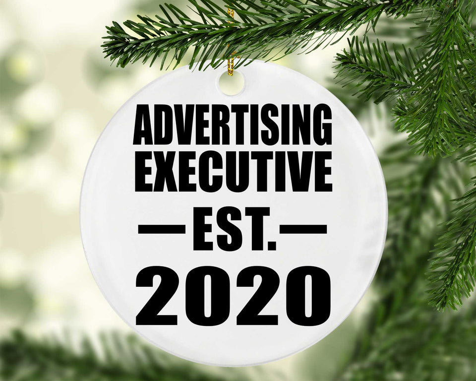 Advertising Executive Established EST. 2020 - Circle Ornament