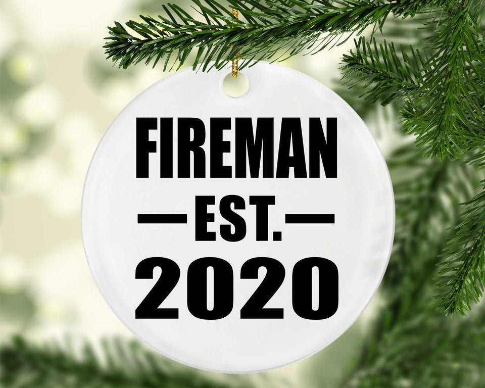 Fireman Established EST. 2020 - Circle Ornament