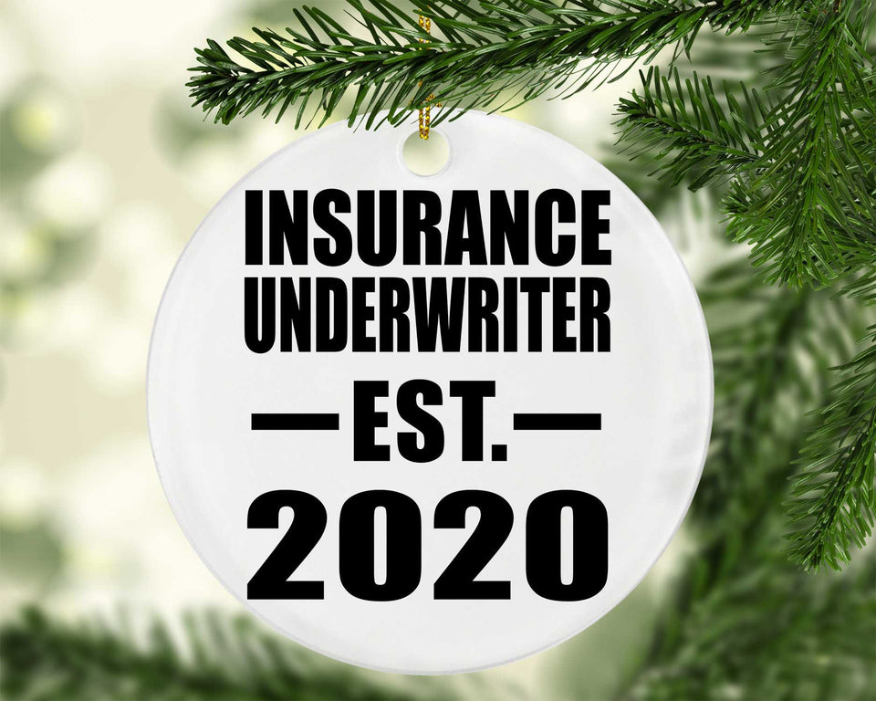 Insurance Underwriter Established EST. 2020 - Circle Ornament