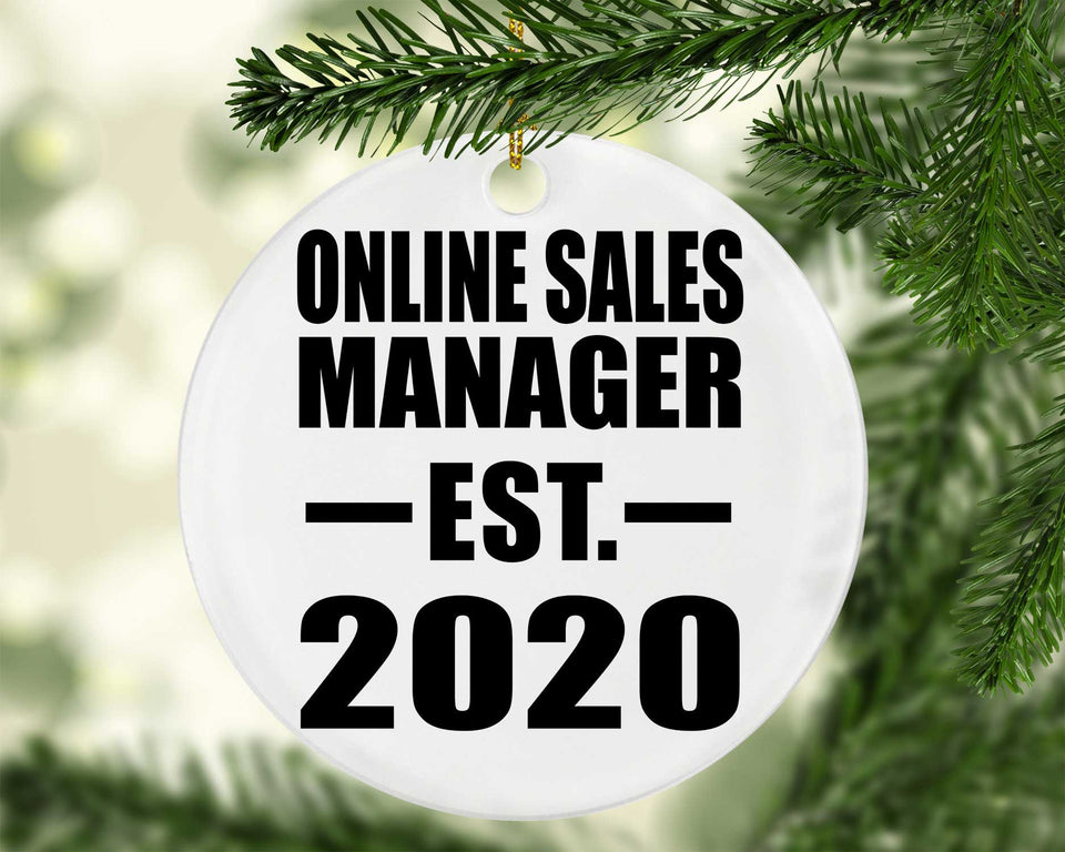 Online Sales Manager Established EST. 2020 - Circle Ornament