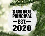 School Principal Established EST. 2020 - Circle Ornament