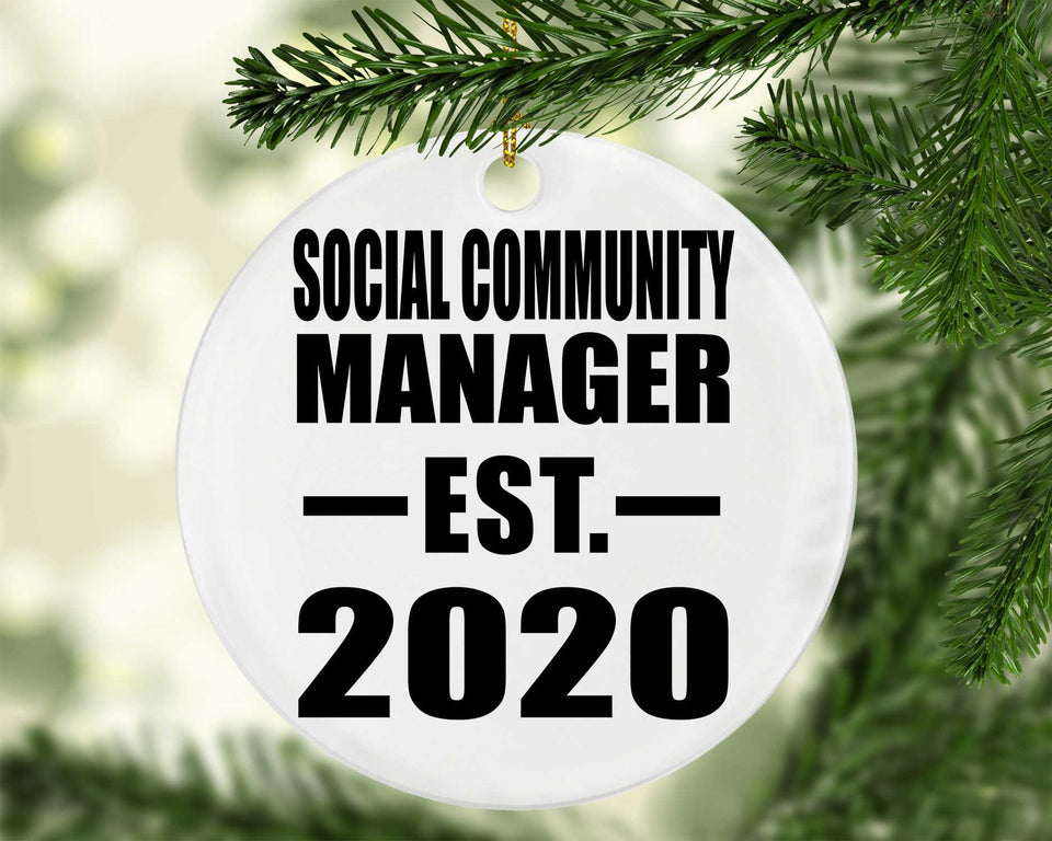 Social Community Manager Established EST. 2020 - Circle Ornament
