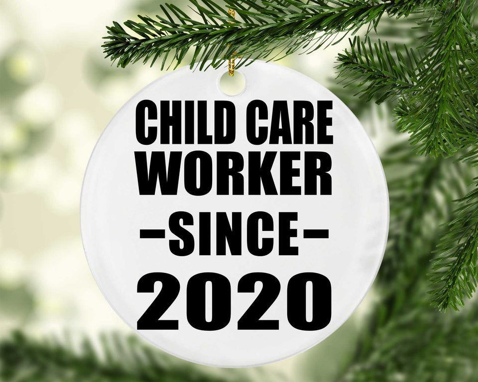 Child Care Worker Since 2020 - Circle Ornament