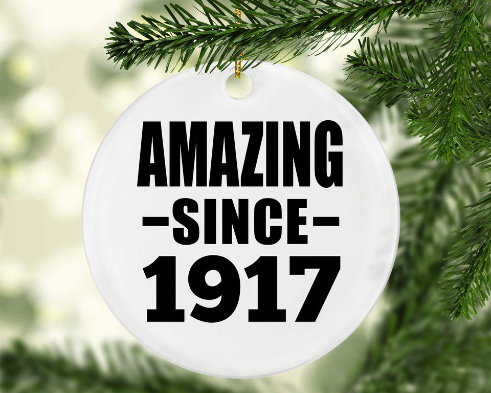 107th Birthday Amazing Since 1917 - Circle Ornament