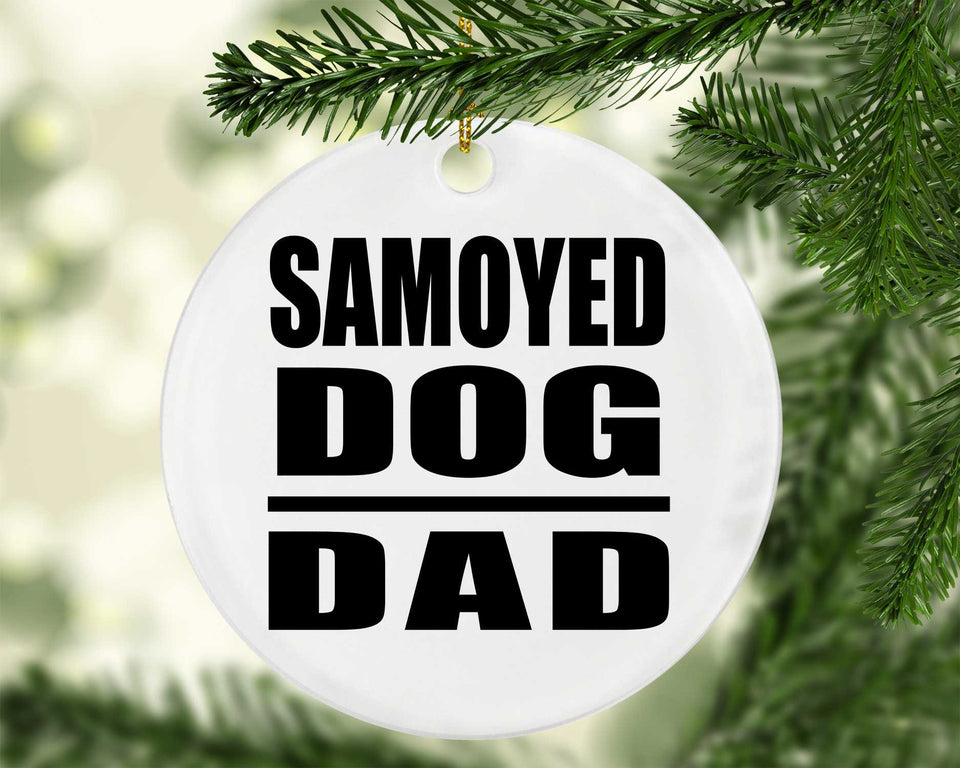 Samoyed Dog Dad - Circle Ornament