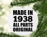 86th Birthday Made in 1938 All Parts Original - Circle Ornament