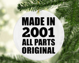 23rd Birthday Made in 2001 All Parts Original - Circle Ornament