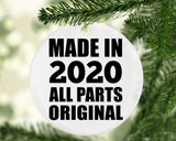 4th Birthday Made in 2020 All Parts Original - Circle Ornament