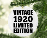 104th Birthday Vintage 1920 Limited Edition - Circle Ornament