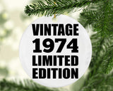 50th Birthday Vintage 1974 Limited Edition - Circle Ornament