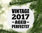 7th Birthday Vintage 2017 Aged Perfectly - Circle Ornament