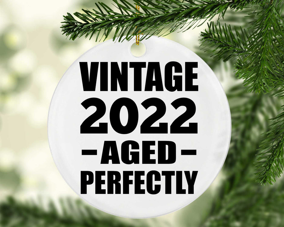 2nd Birthday Vintage 2022 Aged Perfectly - Circle Ornament