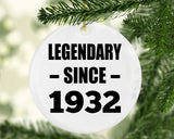 92nd Birthday Legendary Since 1932 - Circle Ornament