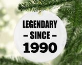 34th Birthday Legendary Since 1990 - Circle Ornament