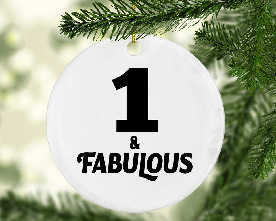 1st Birthday 1 & Fabulous - Circle Ornament