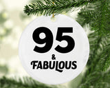 95th Birthday 95 & Fabulous - Circle Ornament