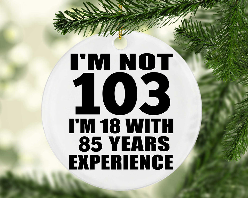 103rd Birthday I'm Not 103 I'm 18 With 85 Years Experience - Circle Ornament