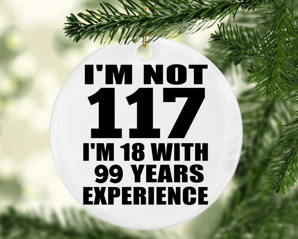 117th Birthday I'm Not 117 I'm 18 With 99 Years Experience - Circle Ornament