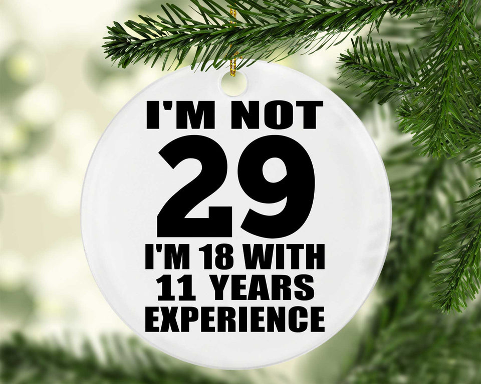 29th Birthday I'm Not 29 I'm 18 With 11 Years Experience - Circle Ornament
