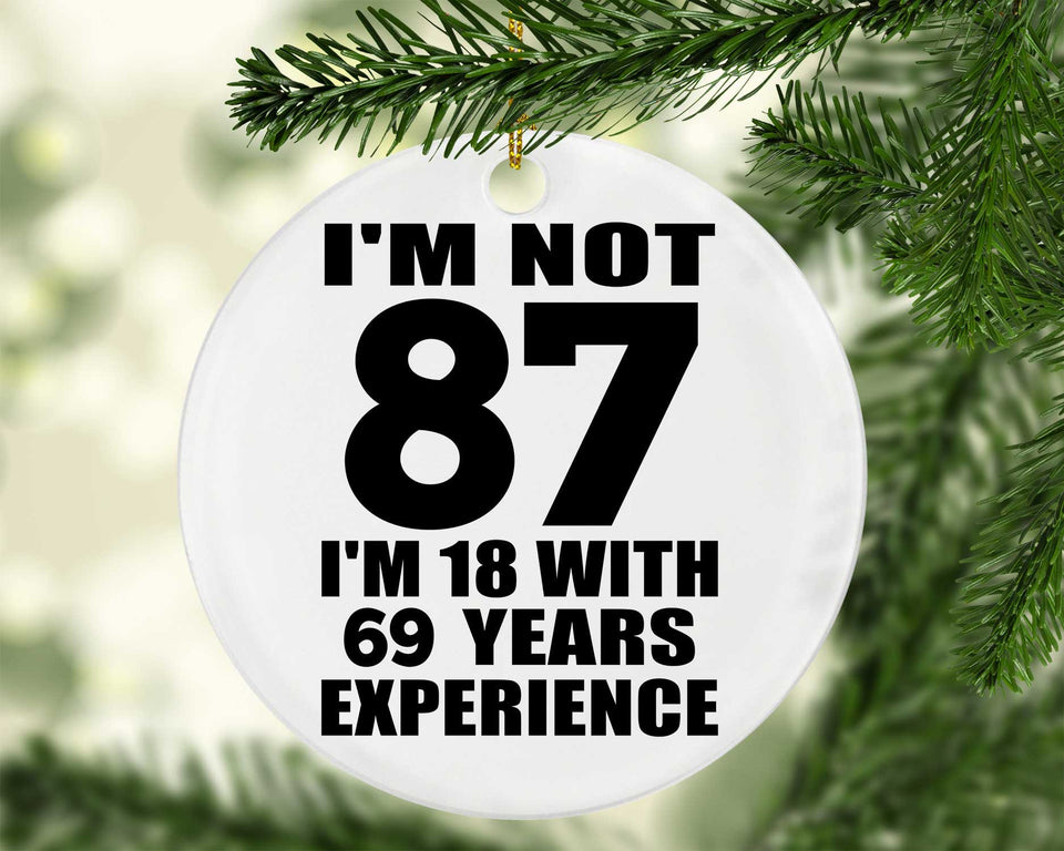 87th Birthday I'm Not 87 I'm 18 With 69 Years Experience - Circle Ornament