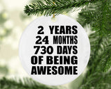 2nd Birthday 2 Years 24 Months 730 Days Of Awesome - Circle Ornament