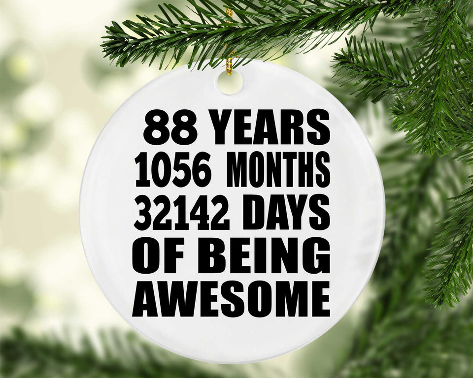 88th Birthday 88 Years 1056 Months 32142 Days Of Awesome - Circle Ornament