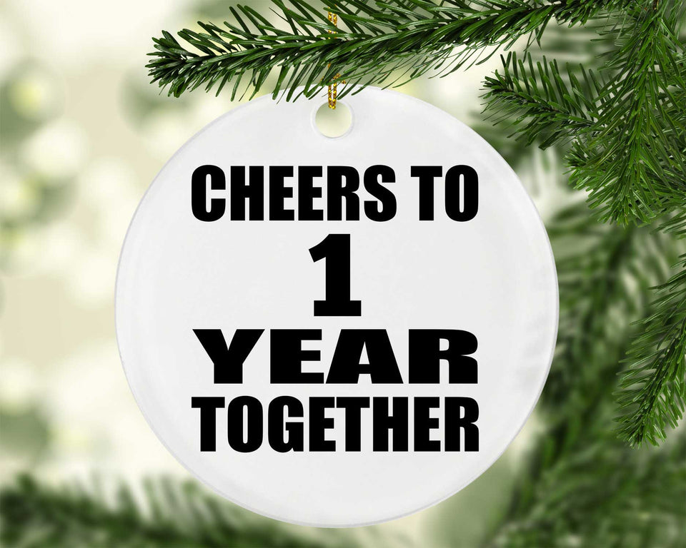 1st Anniversary Cheers To 1 Year Together - Circle Ornament