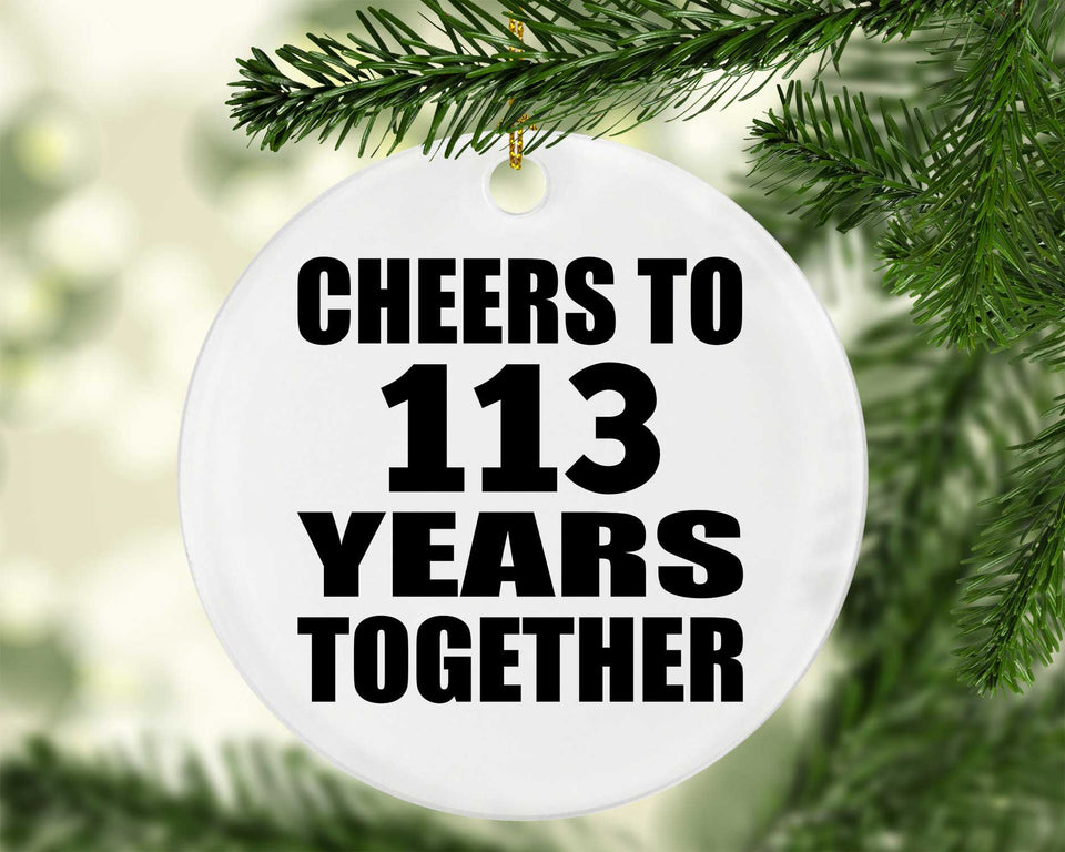 113th Anniversary Cheers To 113 Years Together - Circle Ornament
