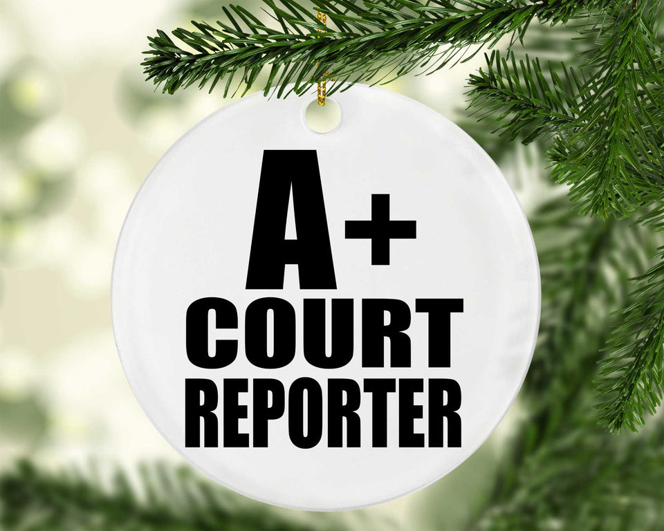 A+ Court Reporter - Circle Ornament
