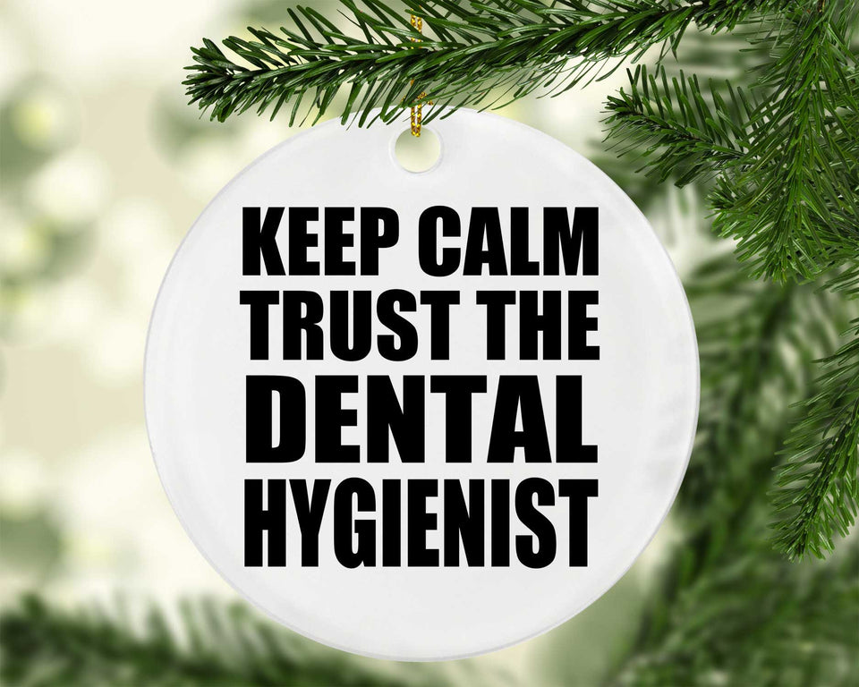 Keep Calm and Trust The Dental Hygienist - Circle Ornament