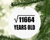 108th Birthday Square Root of 11664 Years Old - Circle Ornament