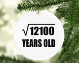 110th Birthday Square Root of 12100 Years Old - Circle Ornament