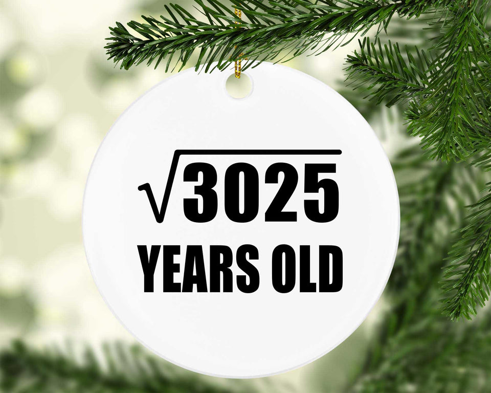 55th Birthday Square Root of 3025 Years Old - Circle Ornament