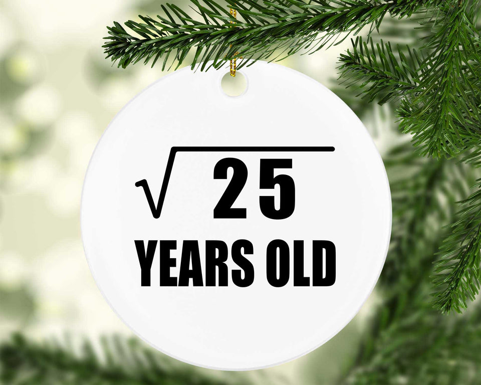 5th Birthday Square Root of 25 Years Old - Circle Ornament